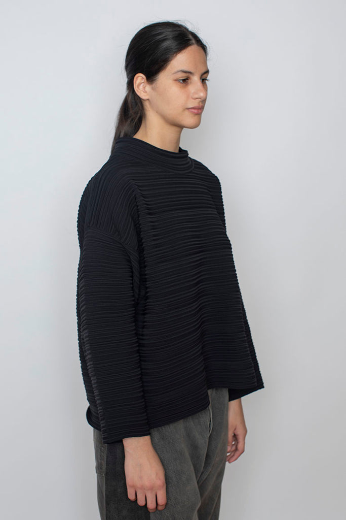 Crepe Knit Top - Black