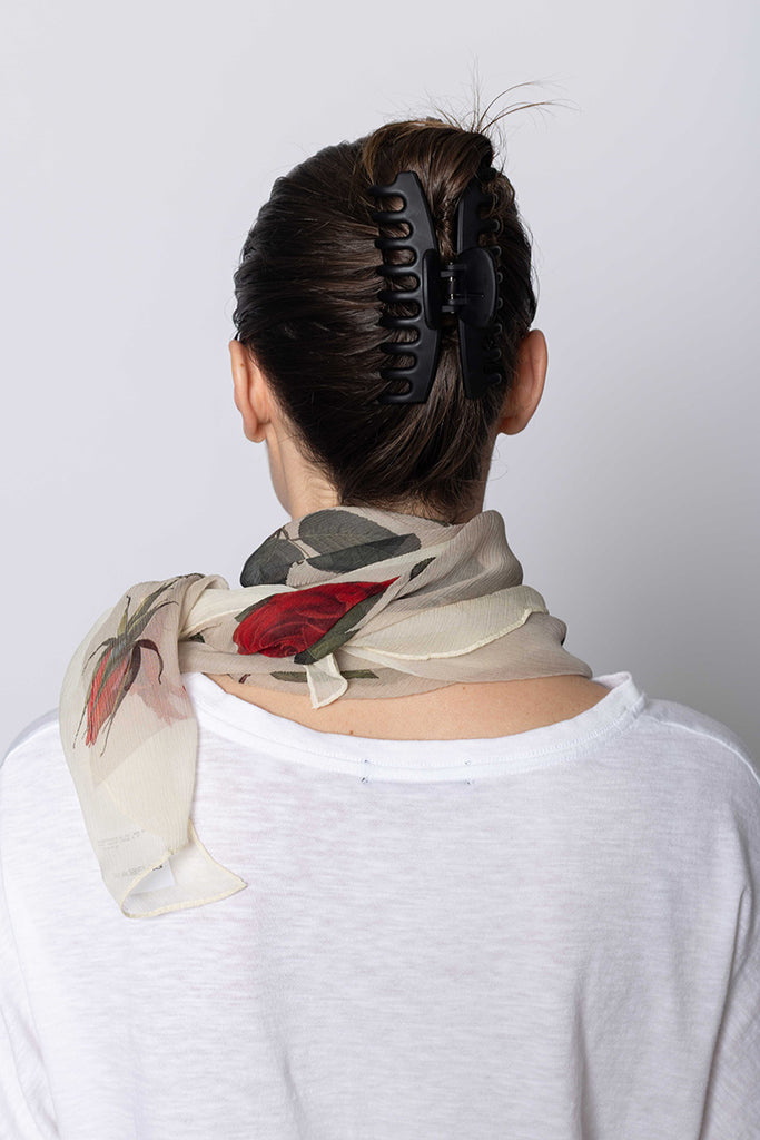 Crepe Silk Scarf - Roses