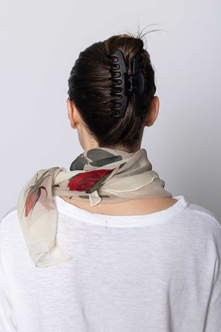 Crepe Silk Scarf - Roses