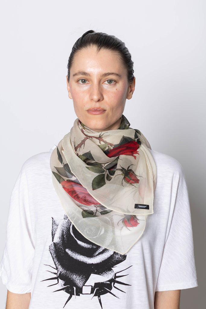 Crepe Silk Scarf - Roses