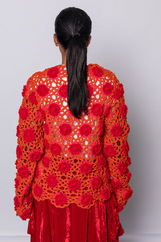 Crochet Sweater - Red
