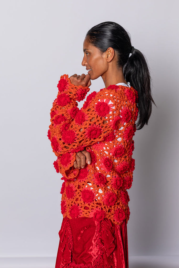 Crochet Sweater - Red