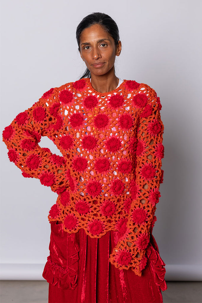 Crochet Sweater - Red