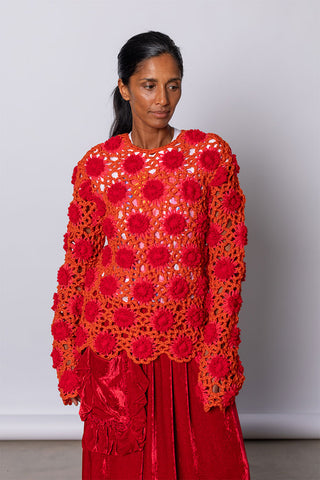 Crochet Sweater - Red