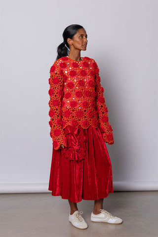 Crochet Sweater - Red