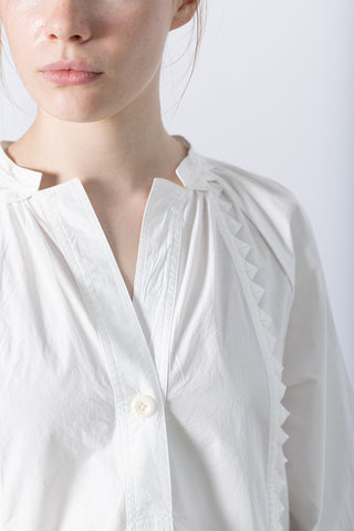 Crockery Edge Cotton Poplin Top - Paper White