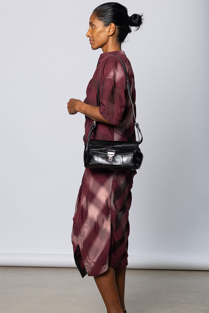 Crocodile Embossed Soft Small Gear Bag - Espresso