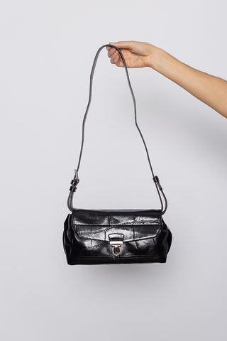 Crocodile Embossed Soft Small Gear Bag - Espresso