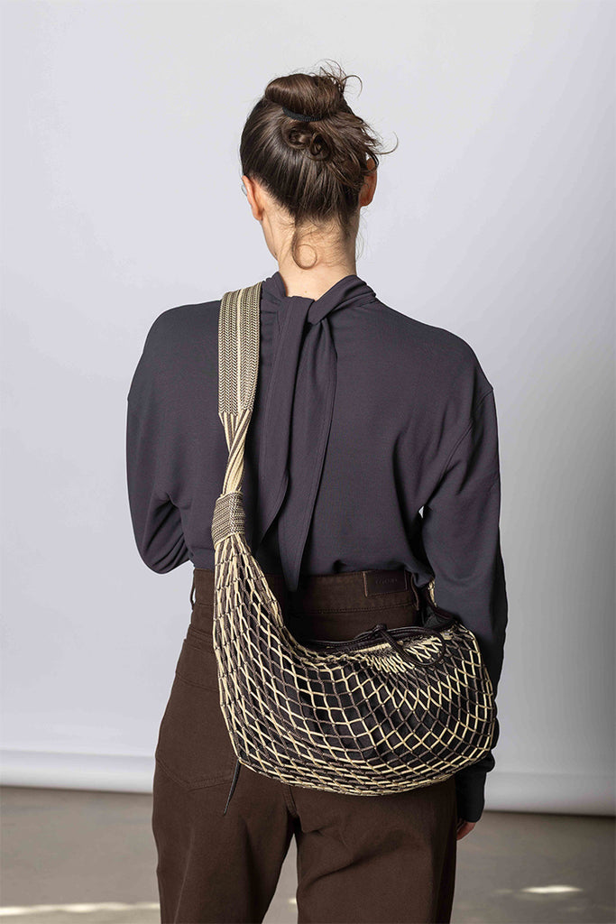 Croissant Filt Bag - Beige/Marron