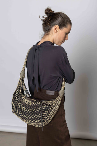 Croissant Filt Bag - Beige/Marron