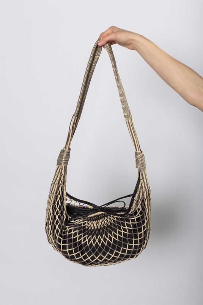 Croissant Filt Bag - Beige/Marron