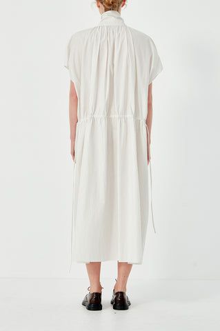 Drop Sleeve Painters Dress - Ecru/ Rust