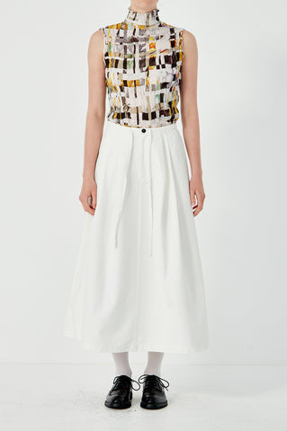 Fly Front Rebuild Skirt - White