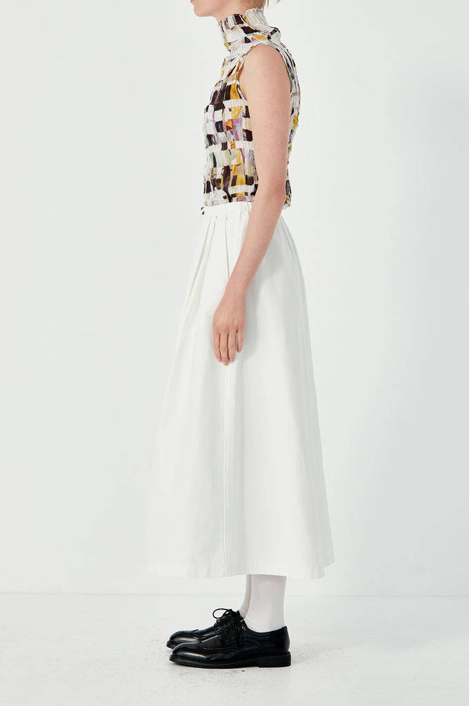 Fly Front Rebuild Skirt - White