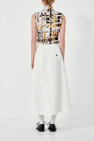 Fly Front Rebuild Skirt - White