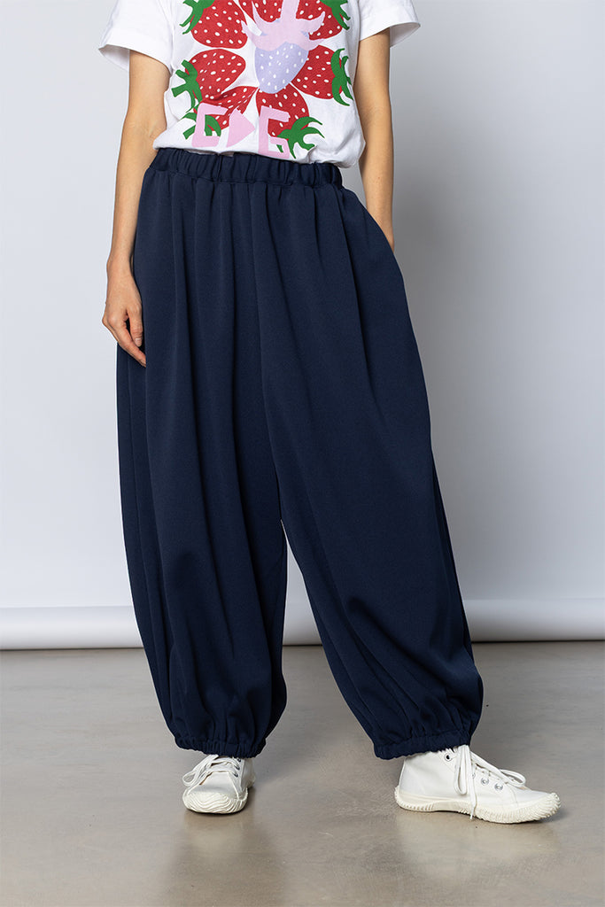 Cuffed Tracked Pants - Navy