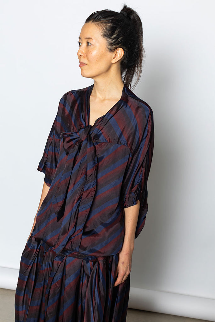 Curbin Striped Shirt - Navy