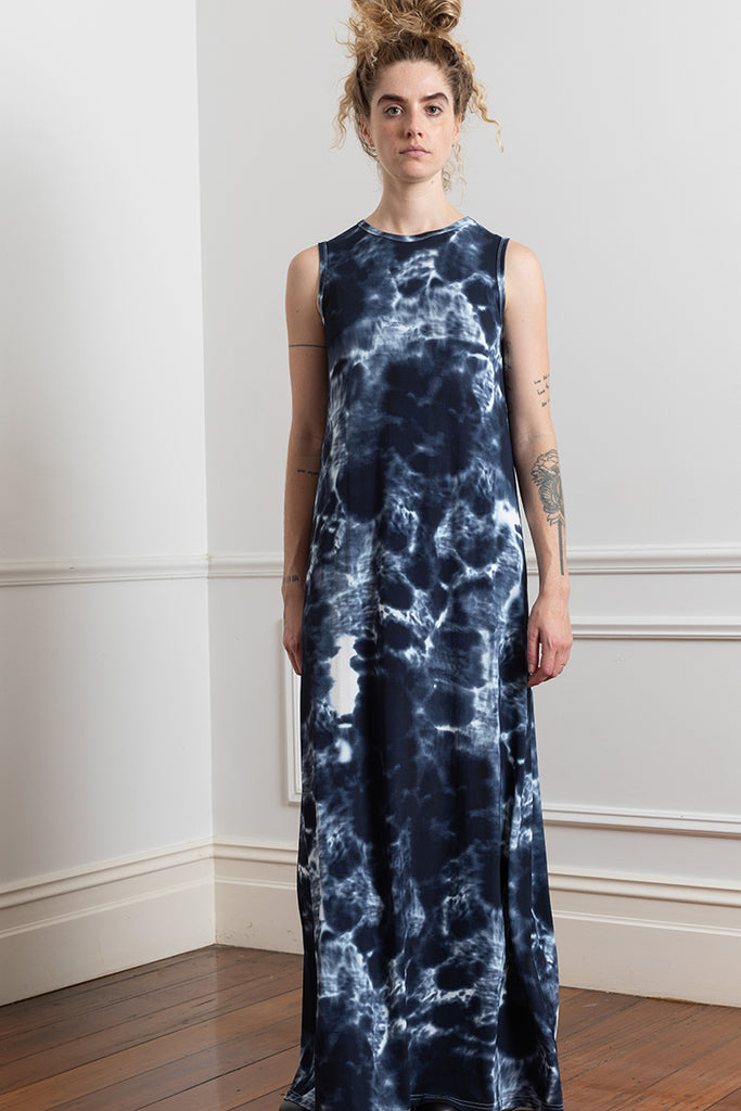 Dalmanu Long Jersey Dress - Night Blue Ink