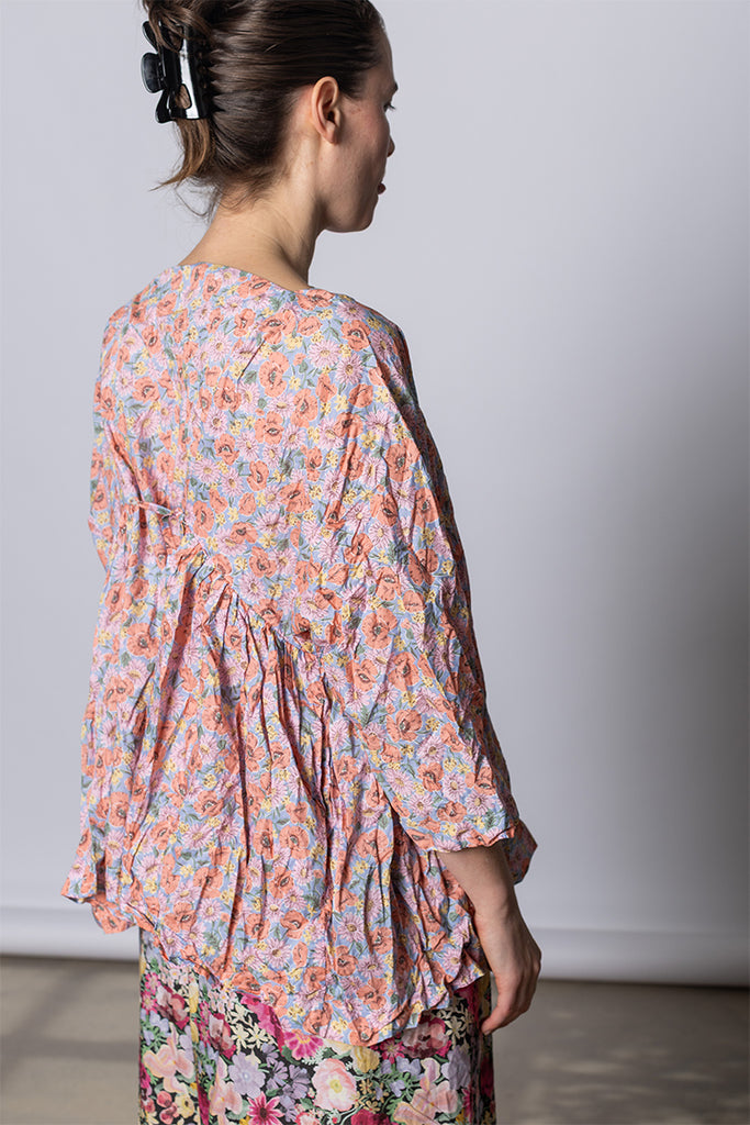 Daniela Gregis Camicia Shirt Newpride H65 Lavata - Fiori Rosa E at Poepke.com