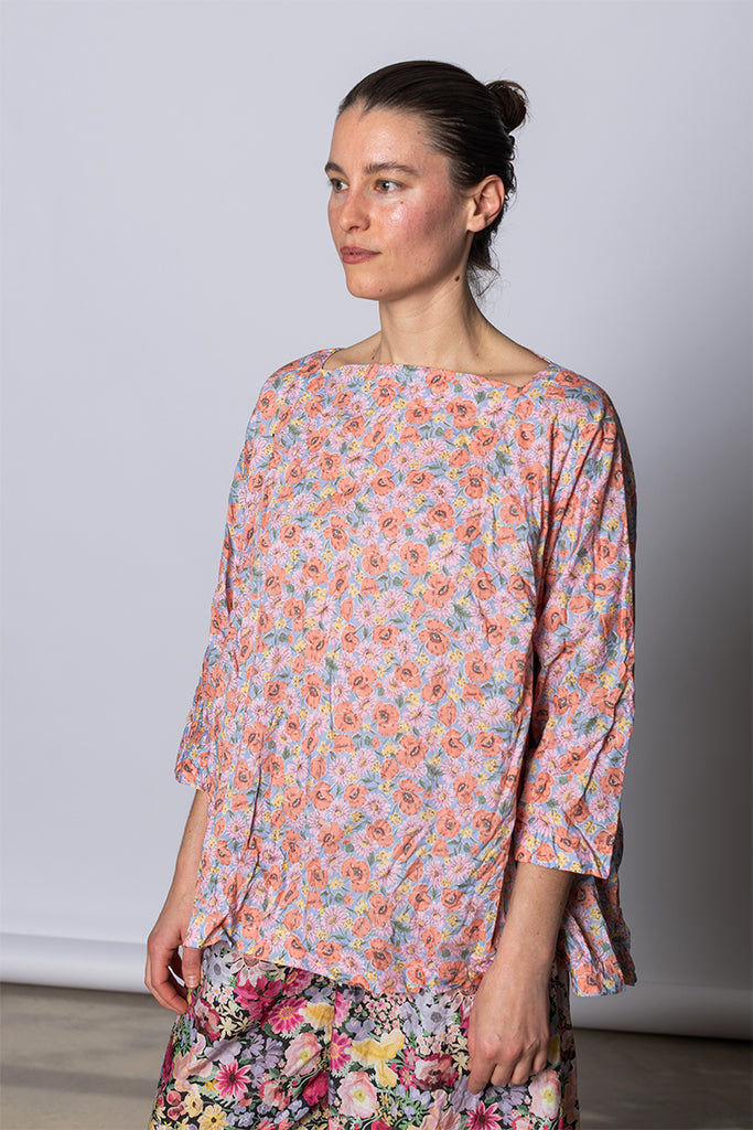 Daniela Gregis Camicia Shirt Newpride H65 Lavata - Fiori Rosa E at Poepke.com