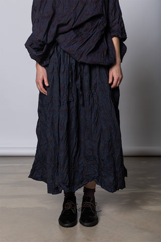 Daniela Gregis Gonna Skirt Nastro 95 Lavata - Indigo Floral at Poepke.com Floral cotton skirt