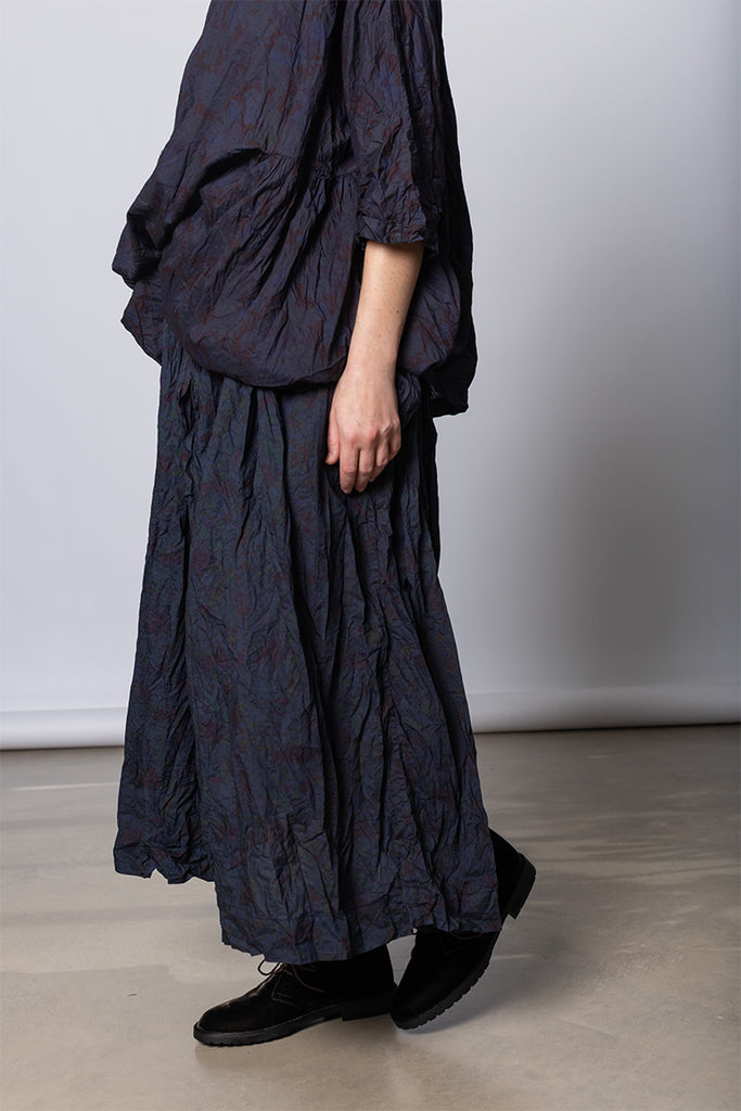 Daniela Gregis Gonna Skirt Nastro 95 Lavata - Indigo Floral at Poepke.com floral cotton skirt