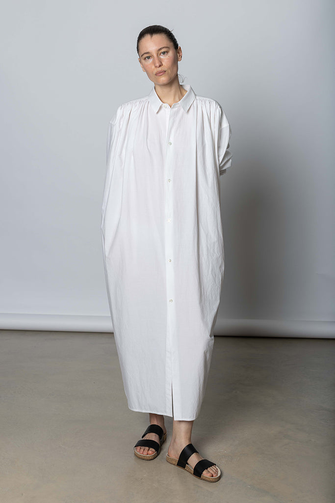 Delisa Shirt Dress - White