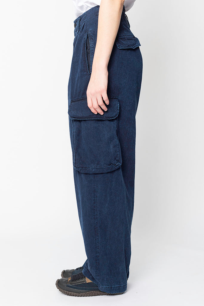 Denim Cargo Pants - Indigo