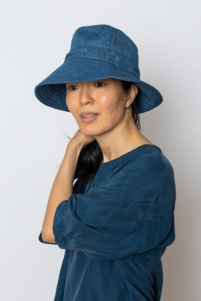 Denim Sun Hat - Washed Indigo