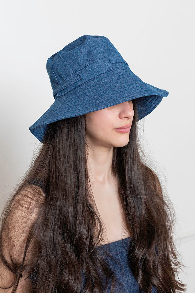 Denim Sun Hat - Washed Indigo