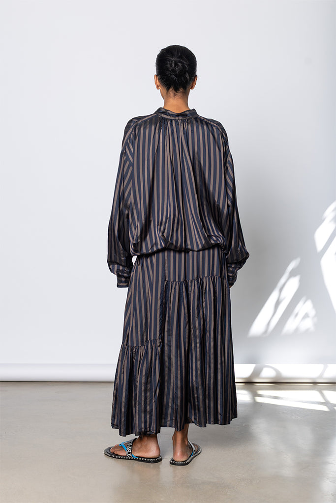 Denvo Striped Dress - Navy