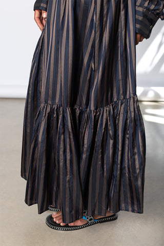 Denvo Striped Dress - Navy