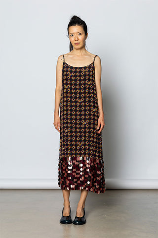 Dommino Embellished Slip Dress - navy