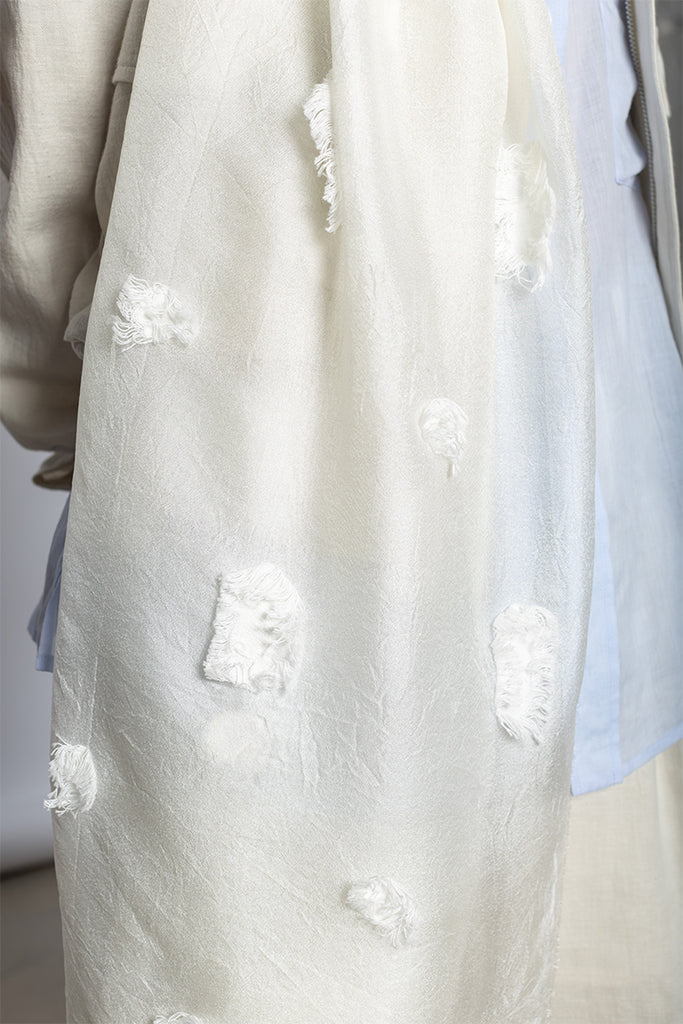 Dot Cut Scarf - Off White