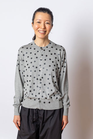 Dotty Cardigan - Grey/Black