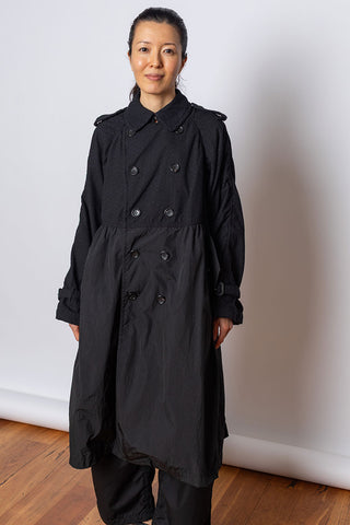 Double Breasted Coat - Black/Black