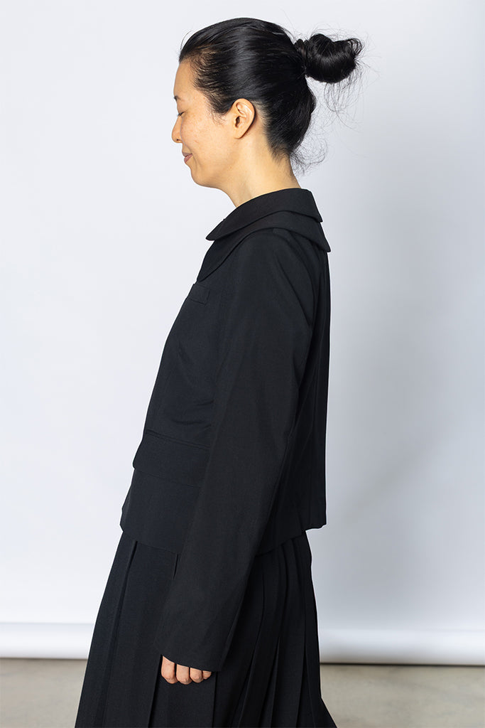 Double Collar Jacket - Black
