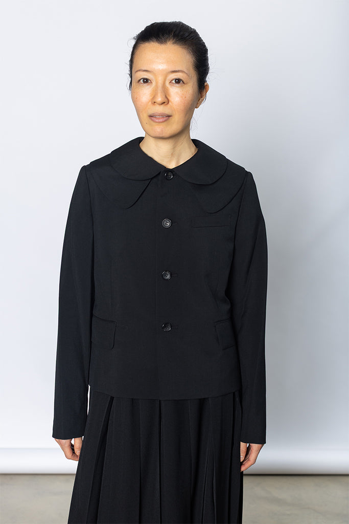 Double Collar Jacket - Black