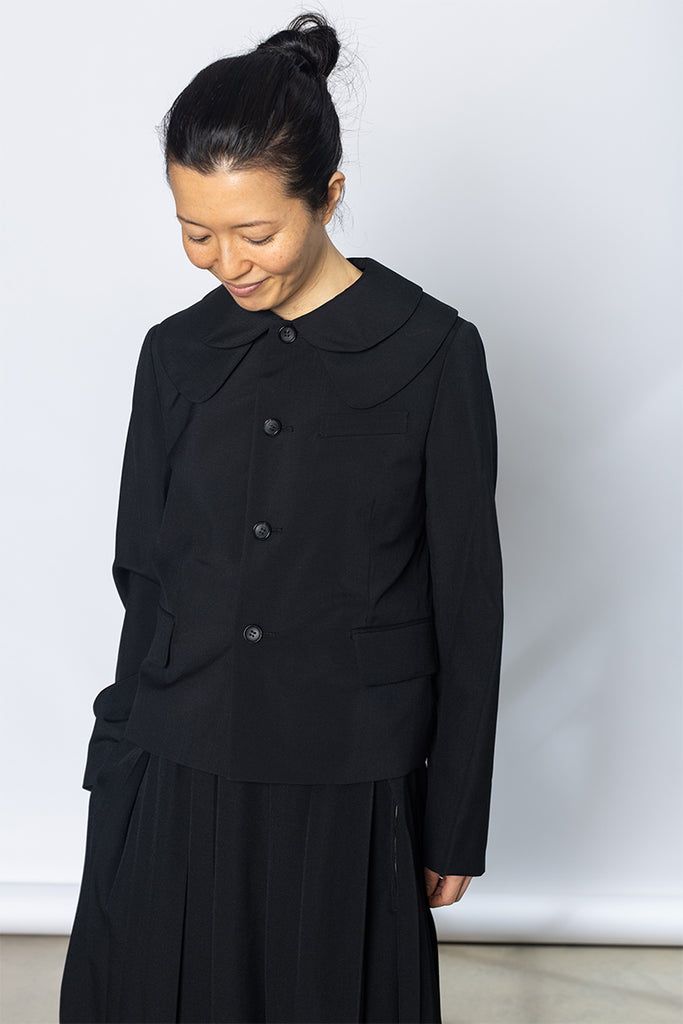 Double Collar Jacket - Black