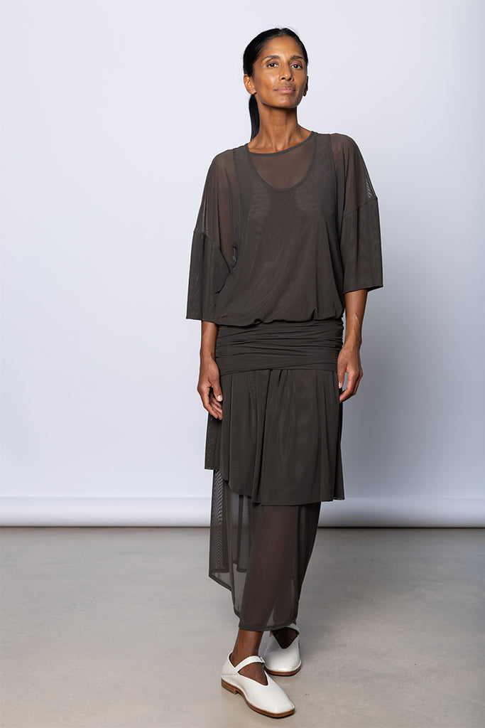 Double Layer Dress - Brown