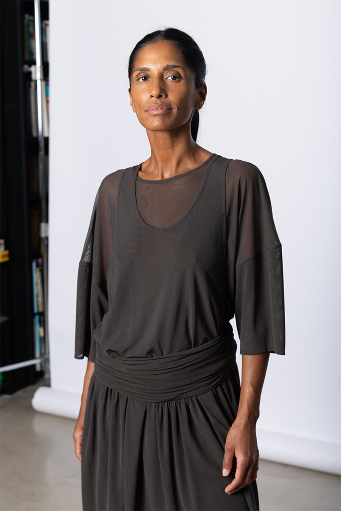 Double Layer Dress - Brown