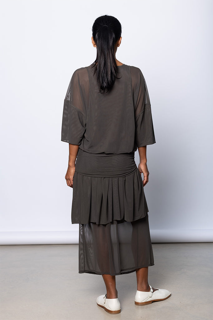 Double Layer Dress - Brown