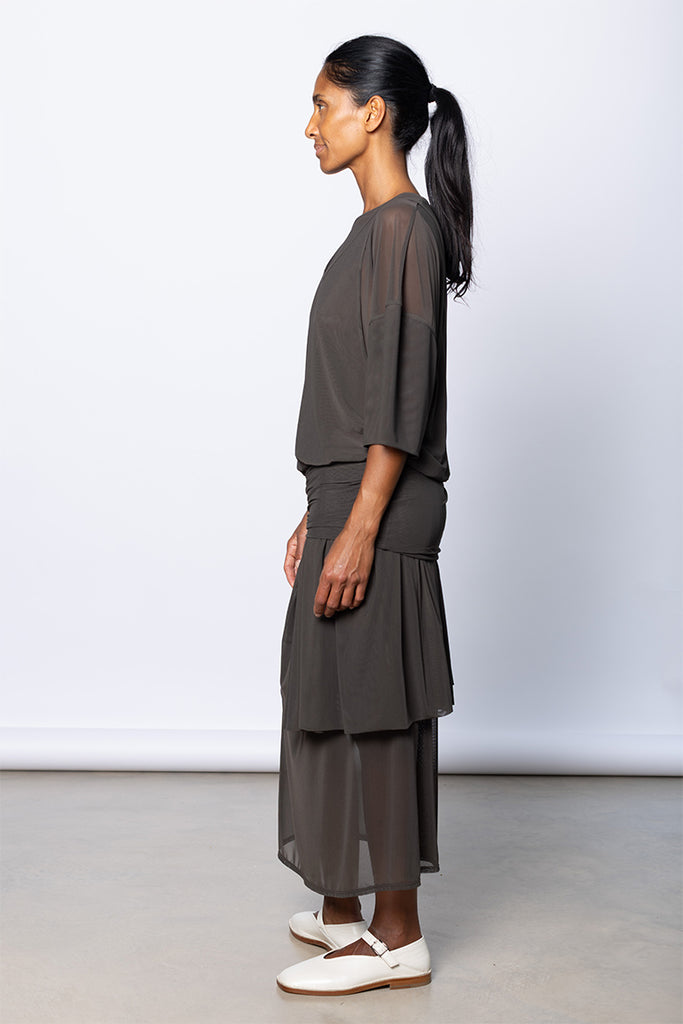 Double Layer Dress - Brown