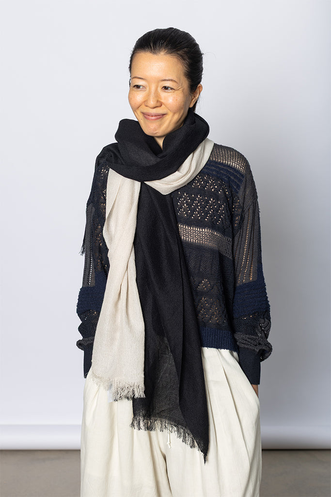 Double Layer Scarf - Black