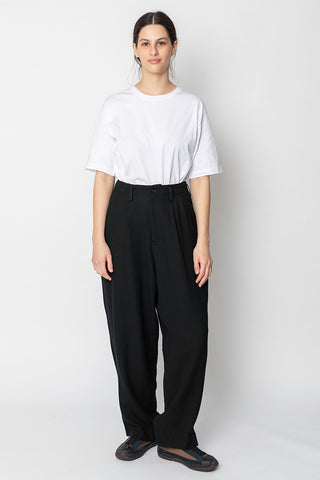 Double Tuck Wide Pants - Black