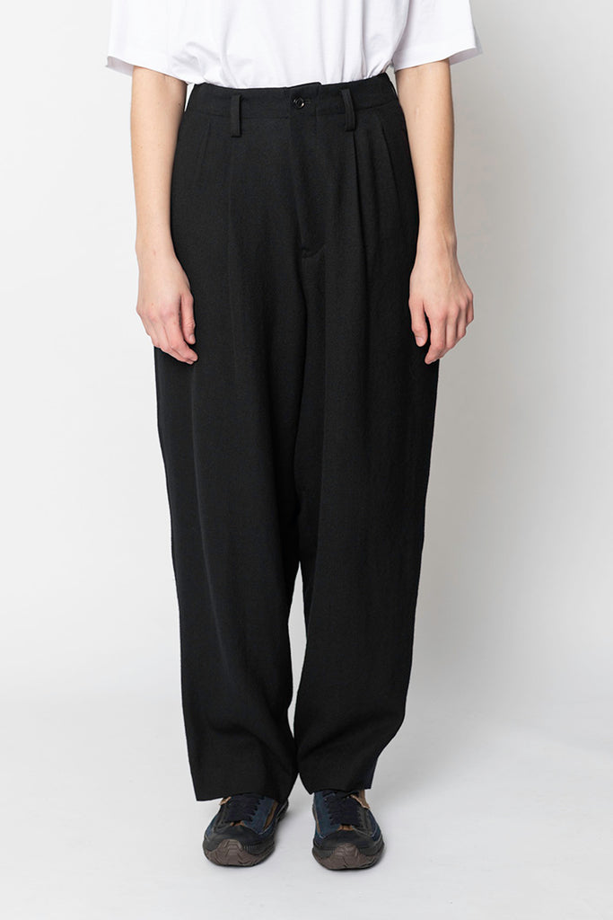 Double Tuck Wide Pants - Black