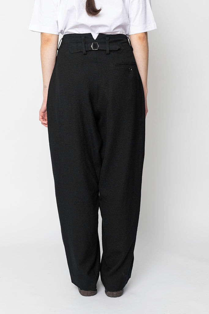 Double Tuck Wide Pants - Black