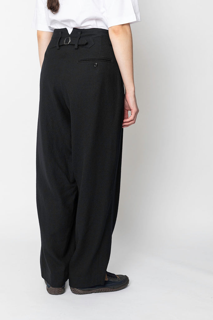 Double Tuck Wide Pants - Black