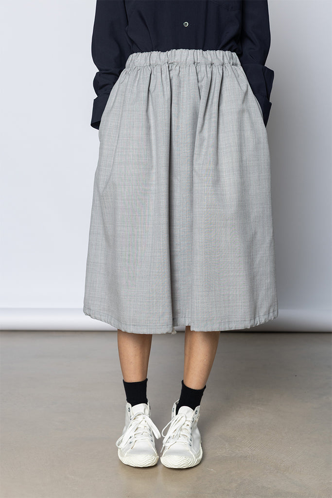 Drawstring Hem Skirt - Grey Pink