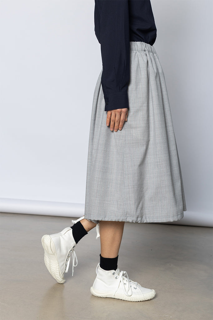 Drawstring Hem Skirt - Grey Pink